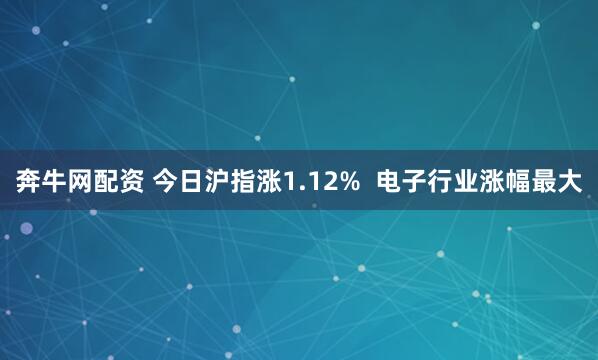奔牛网配资 今日沪指涨1.12%  电子行业涨幅最大