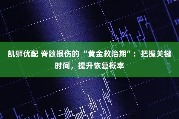 凯狮优配 脊髓损伤的 “黄金救治期”：把握关键时间，提升恢复概率
